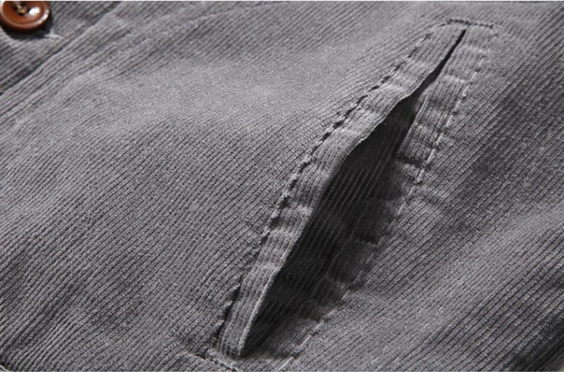 Men's Winter Jacket with Fur Lining and Corduroy Exterior