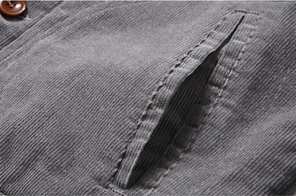 Men's Winter Jacket with Fur Lining and Corduroy Exterior