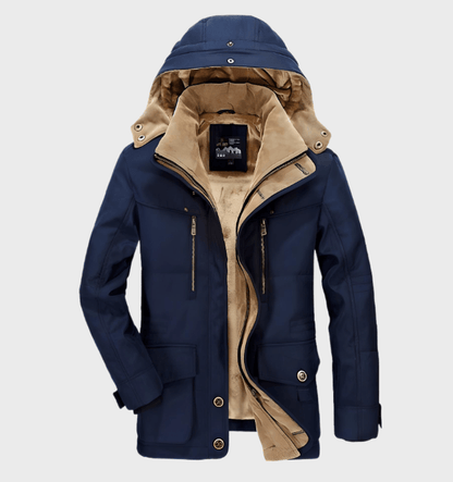 Men's Winter Jacket with Hood and Deep Pockets