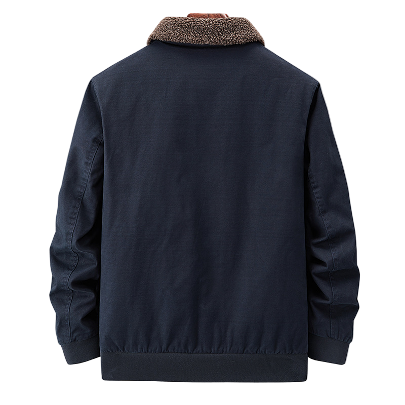 Men's Winter Jacket with Sherpa Lining and Durable Canvas
