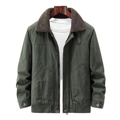 Men's Winter Jacket with Sherpa Lining and Durable Canvas