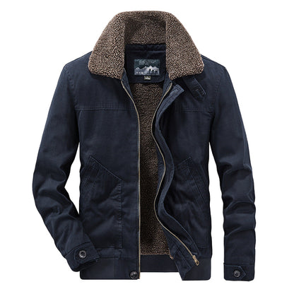 Men's Winter Jacket with Sherpa Lining and Durable Canvas