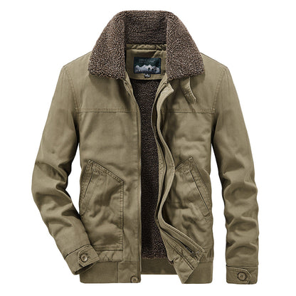 Men's Winter Jacket with Sherpa Lining and Durable Canvas