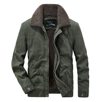 Men's Winter Jacket with Sherpa Lining and Durable Canvas