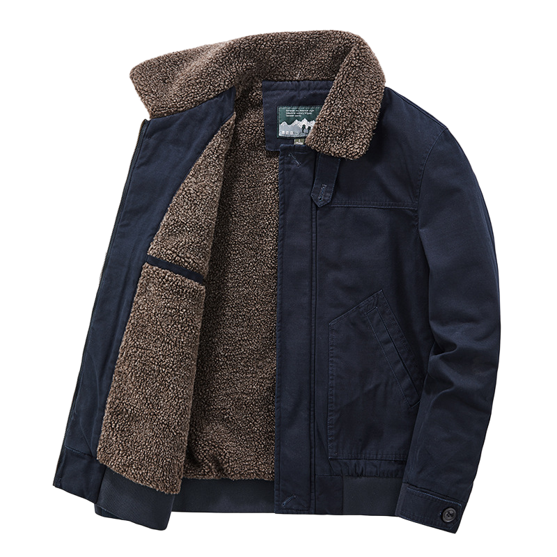 Men's Winter Jacket with Sherpa Lining and Durable Canvas