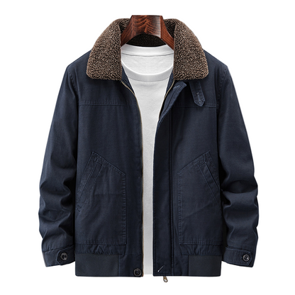 Men's Winter Jacket with Sherpa Lining and Durable Canvas