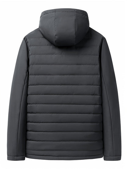 Men's Winter Parka Jacket with Fleece Lining and Hood