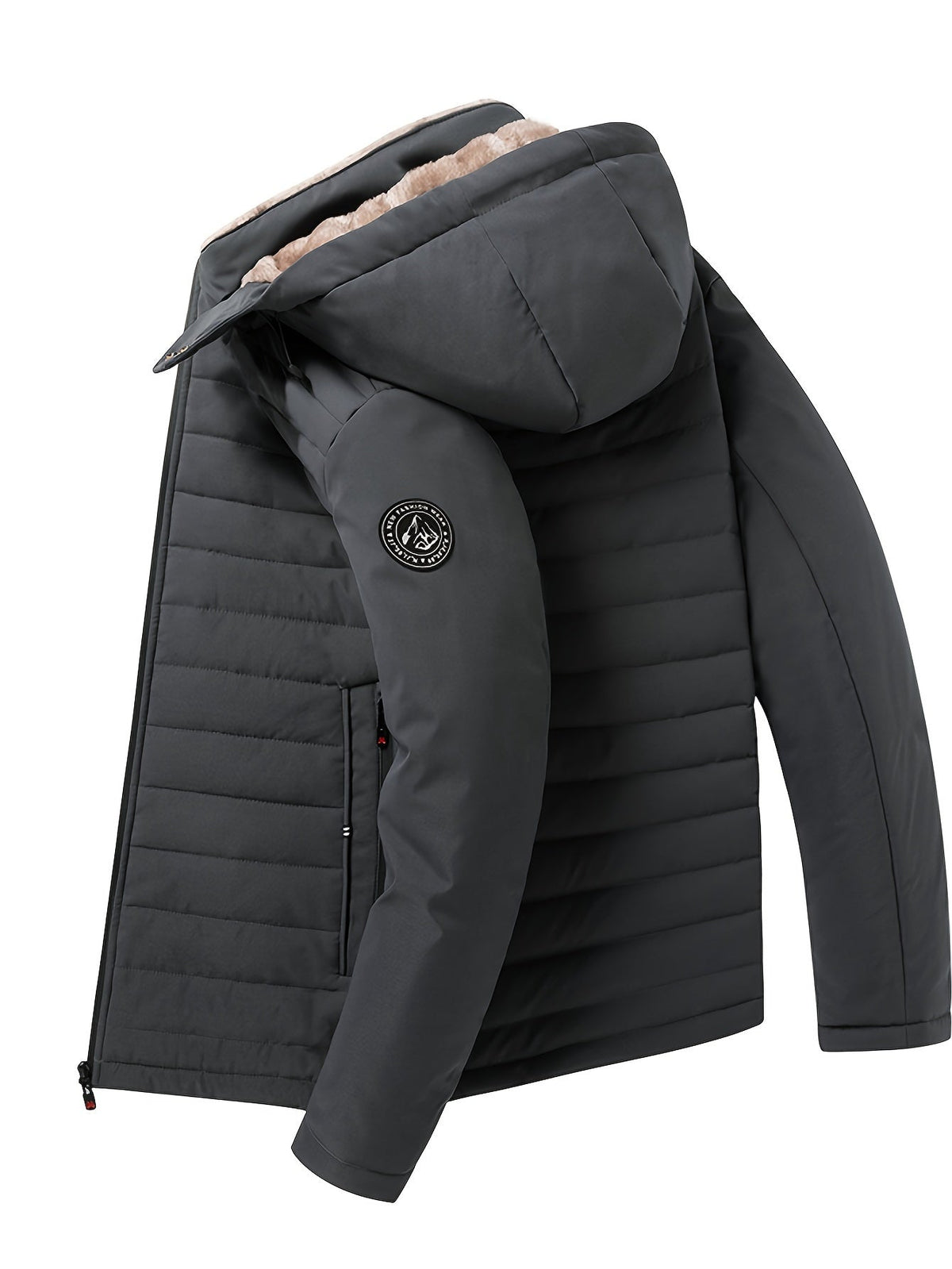 Men's Winter Parka Jacket with Fleece Lining and Hood