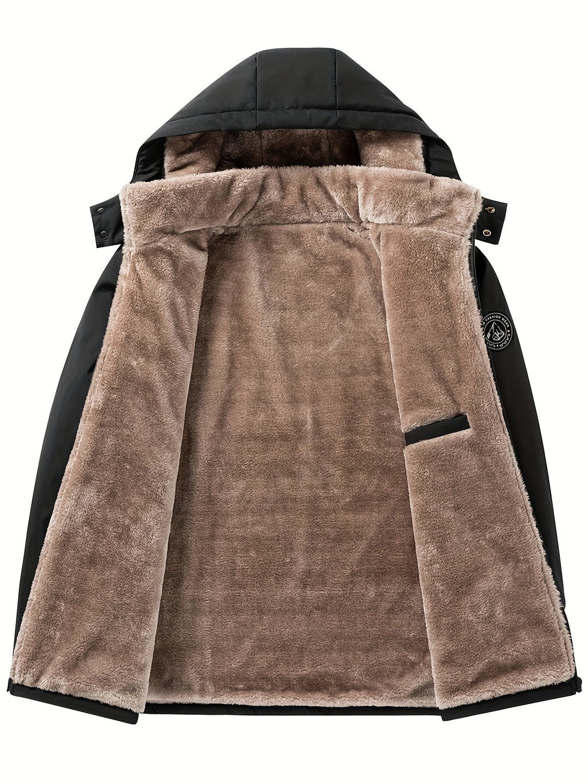 Men's Winter Parka Jacket with Fleece Lining and Hood