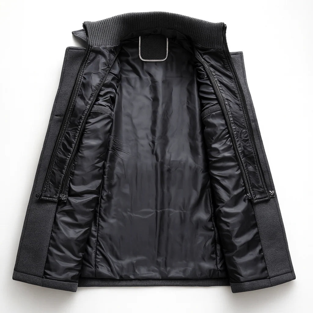 Men's Wool Blend Double-Breasted Overcoat