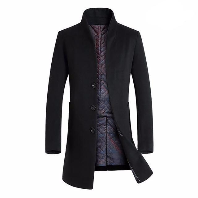 Men's Wool Blend Long Winter Coat