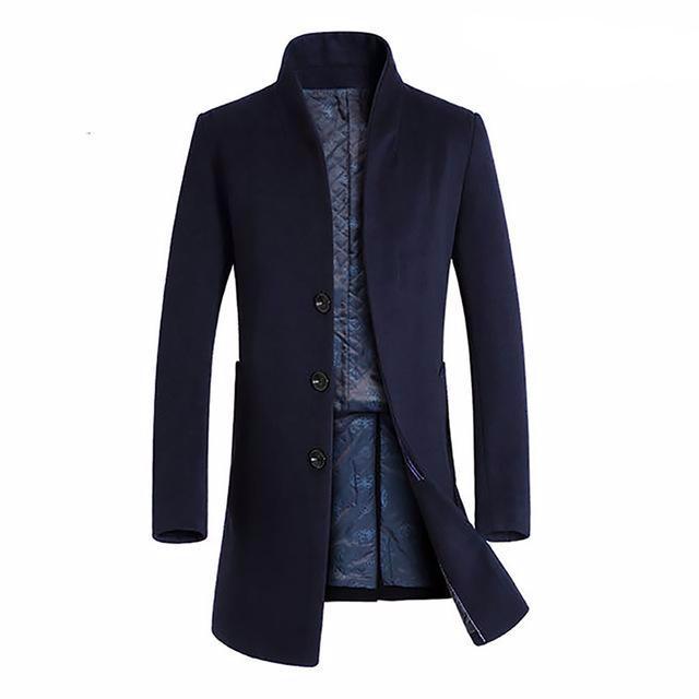 Men's Wool Blend Long Winter Coat