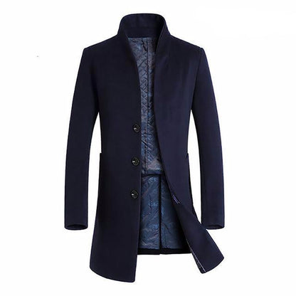 Men's Wool Blend Long Winter Coat