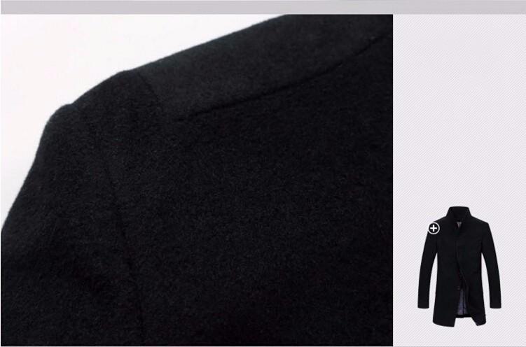 Men's Wool Blend Long Winter Coat