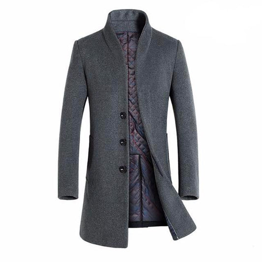 Men's Wool Blend Long Winter Coat