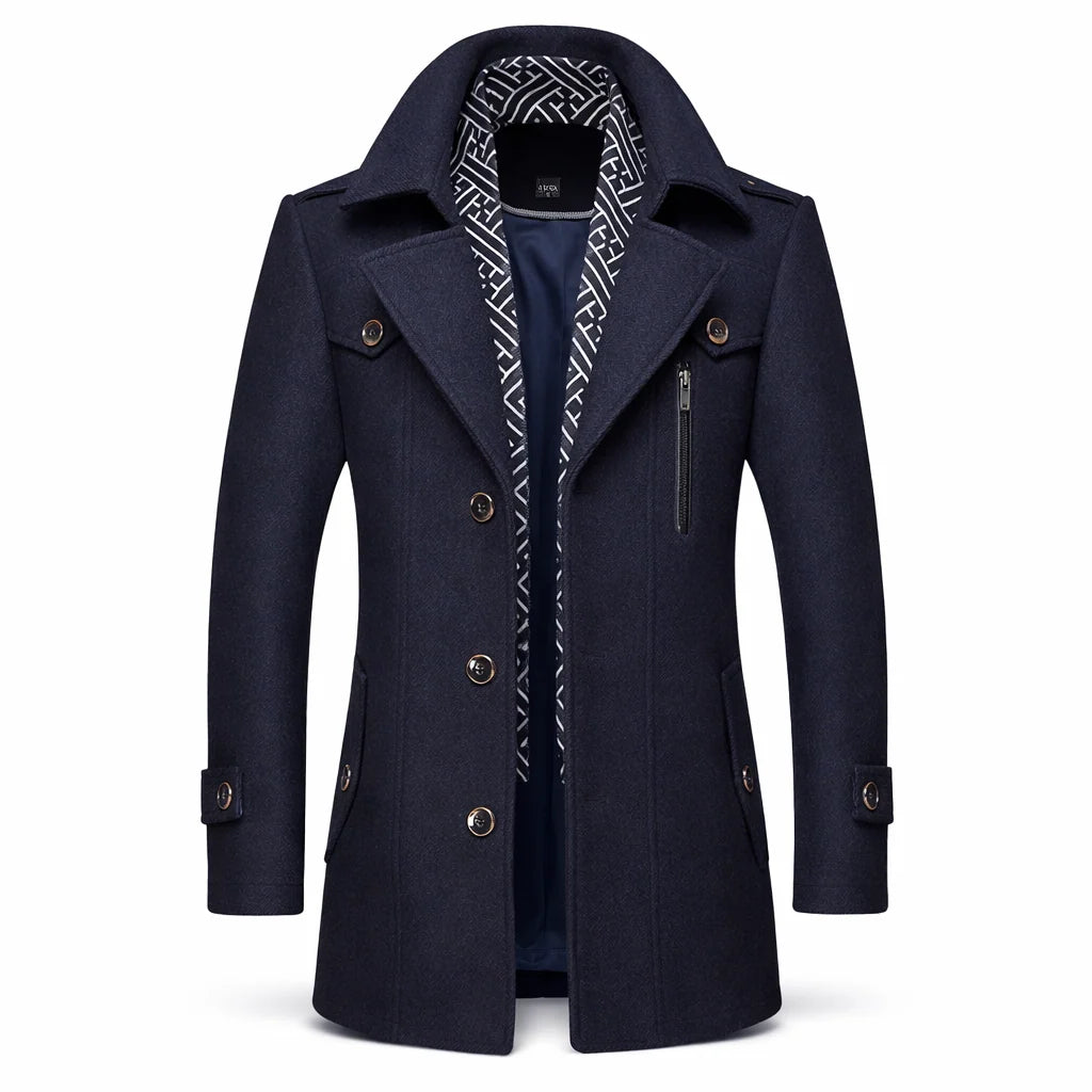 Men's Wool Blend Overcoat Classic Fit