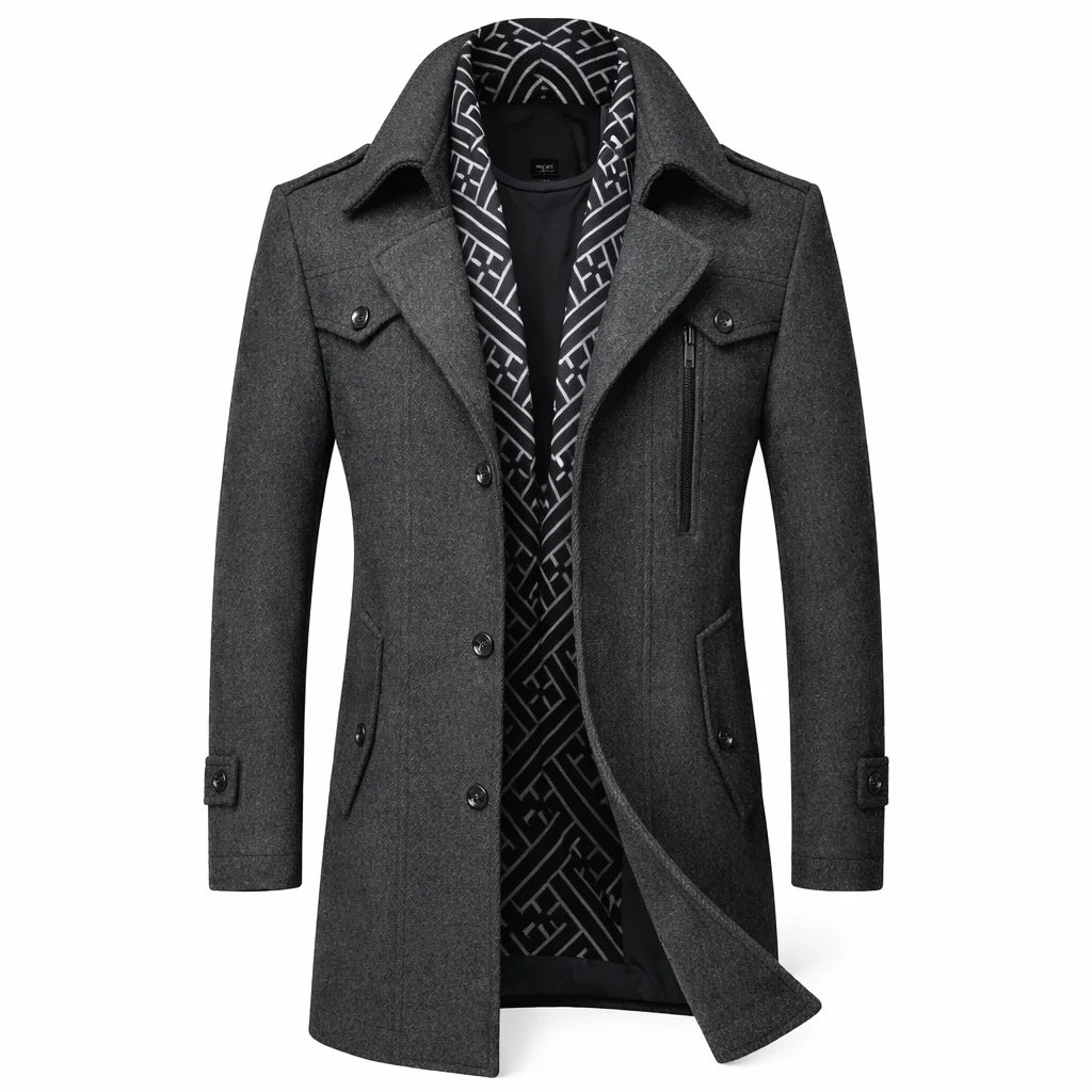 Men's Wool Blend Overcoat Classic Fit