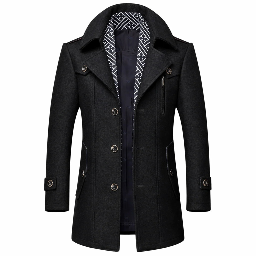 Men's Wool Blend Overcoat Classic Fit