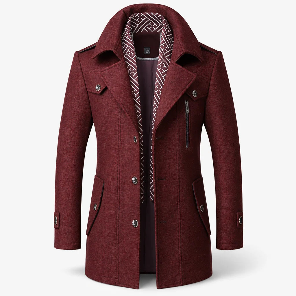 Men's Wool Blend Overcoat Classic Fit