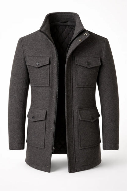 Men's Wool Blend Overcoat Regular Fit