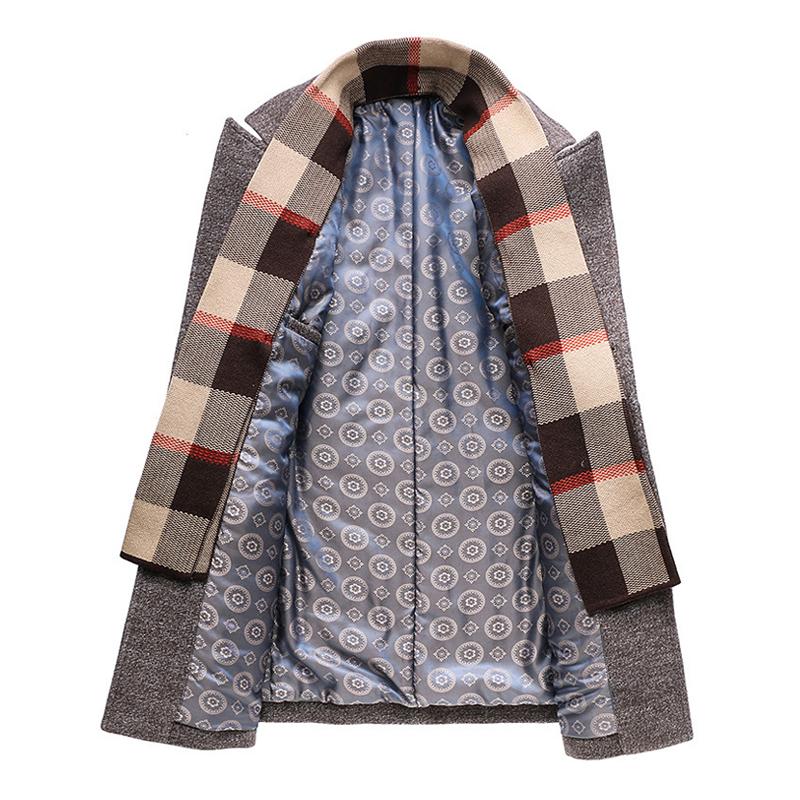 Men's Wool Blend Overcoat with Detachable Scarf