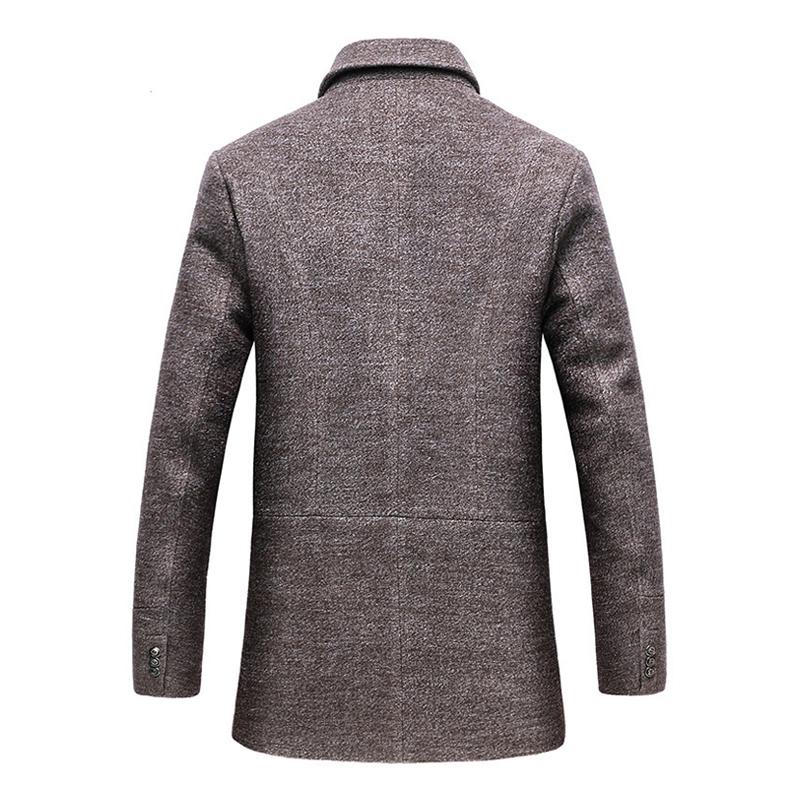 Men's Wool Blend Overcoat with Detachable Scarf