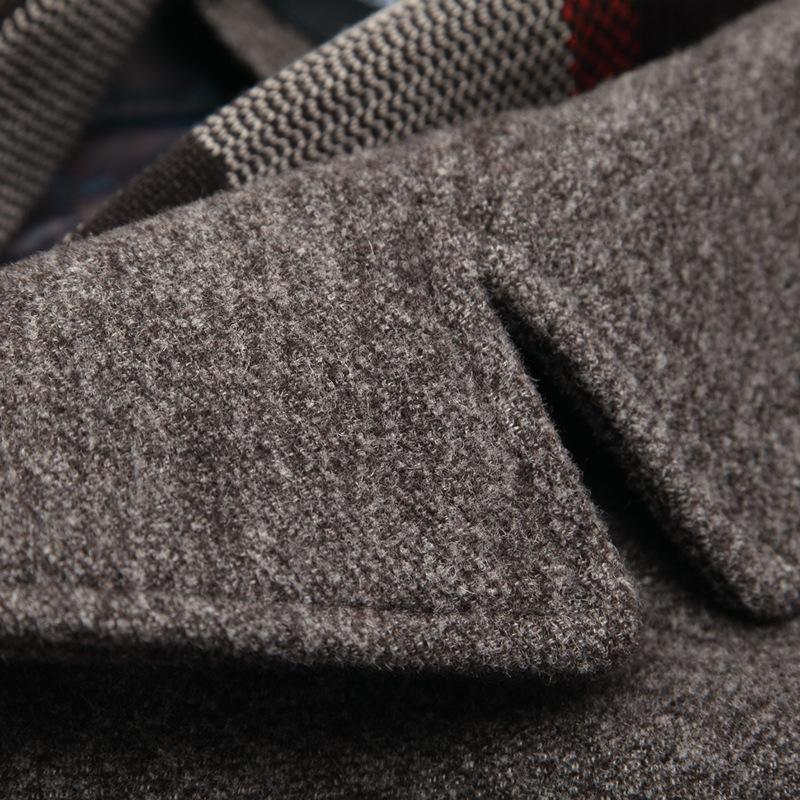 Men's Wool Blend Overcoat with Detachable Scarf
