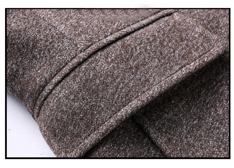 Men's Wool Blend Overcoat with Detachable Scarf