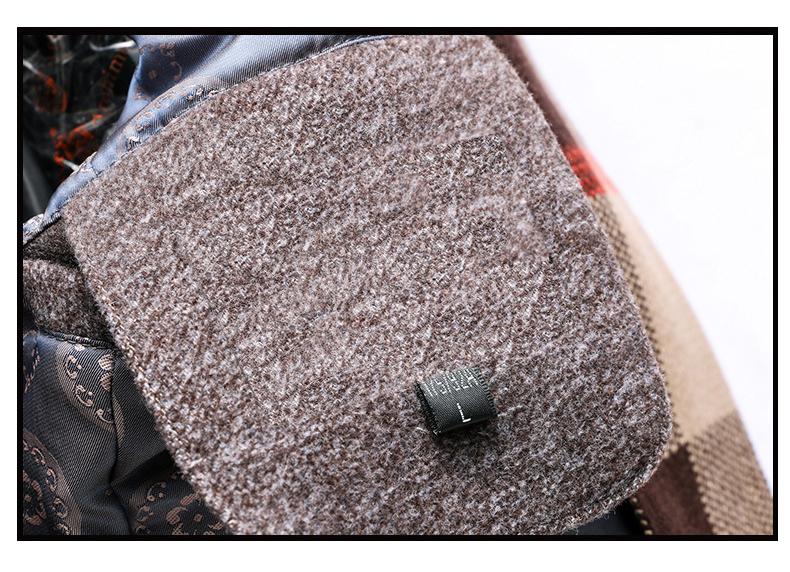 Men's Wool Blend Overcoat with Detachable Scarf