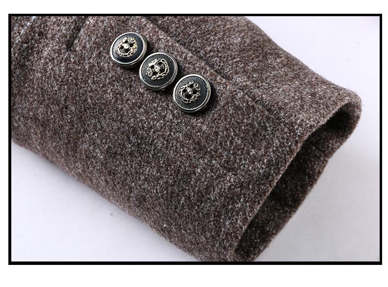 Men's Wool Blend Overcoat with Detachable Scarf