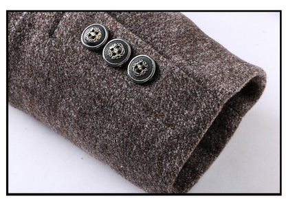 Men's Wool Blend Overcoat with Detachable Scarf