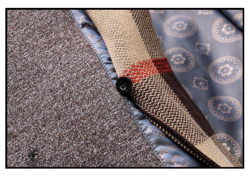 Men's Wool Blend Overcoat with Detachable Scarf