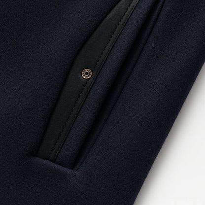 Men's Wool Blend Overcoat with Stand-Up Collar
