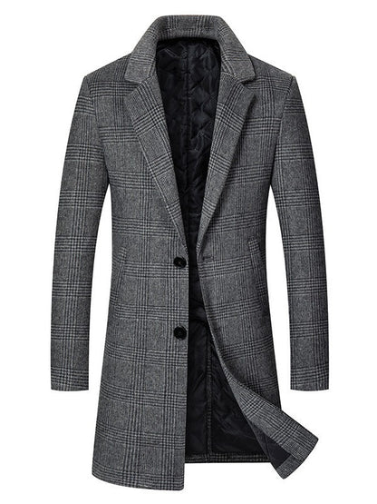 Men's Wool Blend Overcoat with Suit Collar