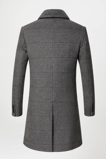 Men's Wool Blend Overcoat with Suit Collar