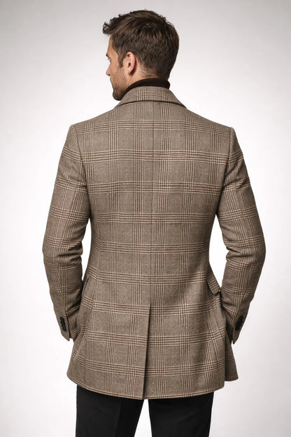 Men's Wool Blend Overcoat with Suit Collar
