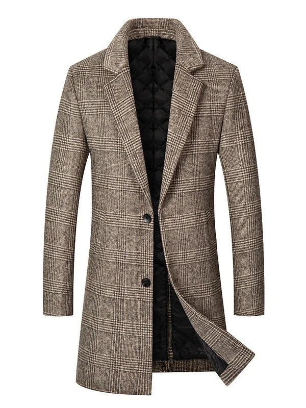 Men's Wool Blend Overcoat with Suit Collar