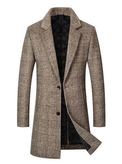 Men's Wool Blend Overcoat with Suit Collar
