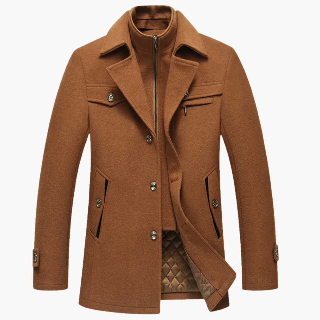 Men's Wool Blend Single-Breasted Coat