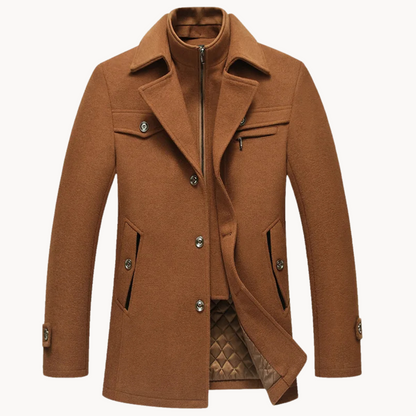 Men's Wool Blend Single-Breasted Coat