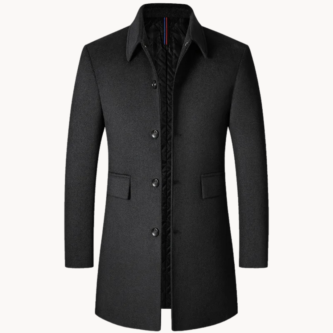 Men's Wool Blend Single-Breasted Coat