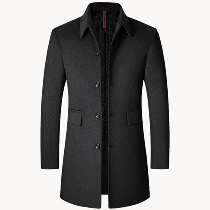 Men's Wool Blend Single-Breasted Coat