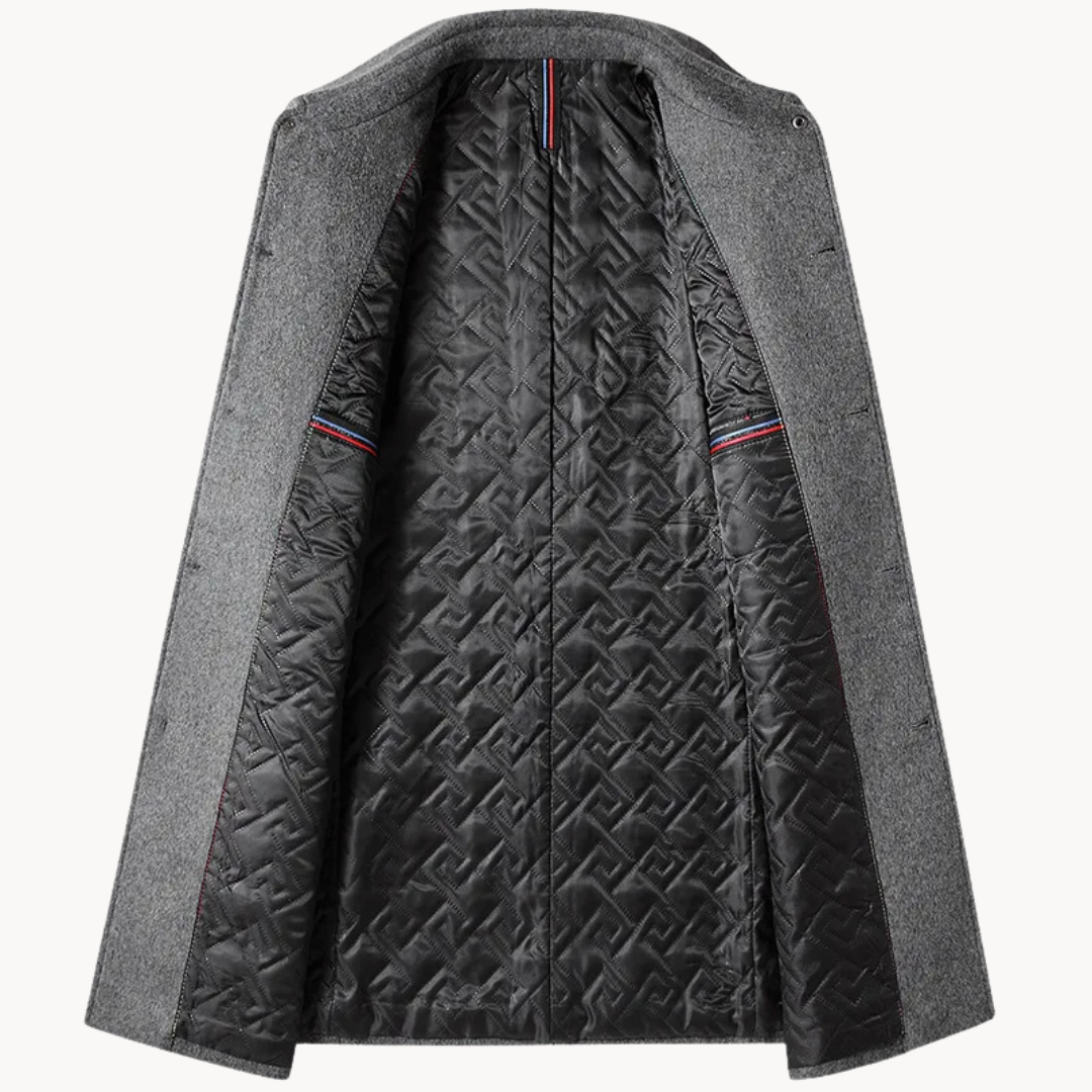 Men's Wool Blend Single-Breasted Coat