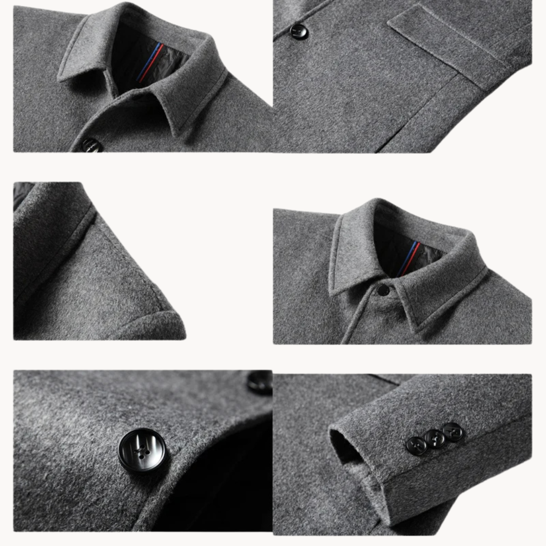 Men's Wool Blend Single-Breasted Coat