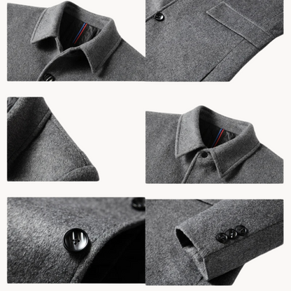 Men's Wool Blend Single-Breasted Coat