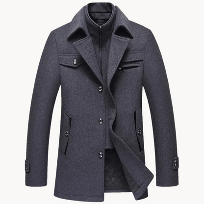 Men's Wool Blend Single-Breasted Coat