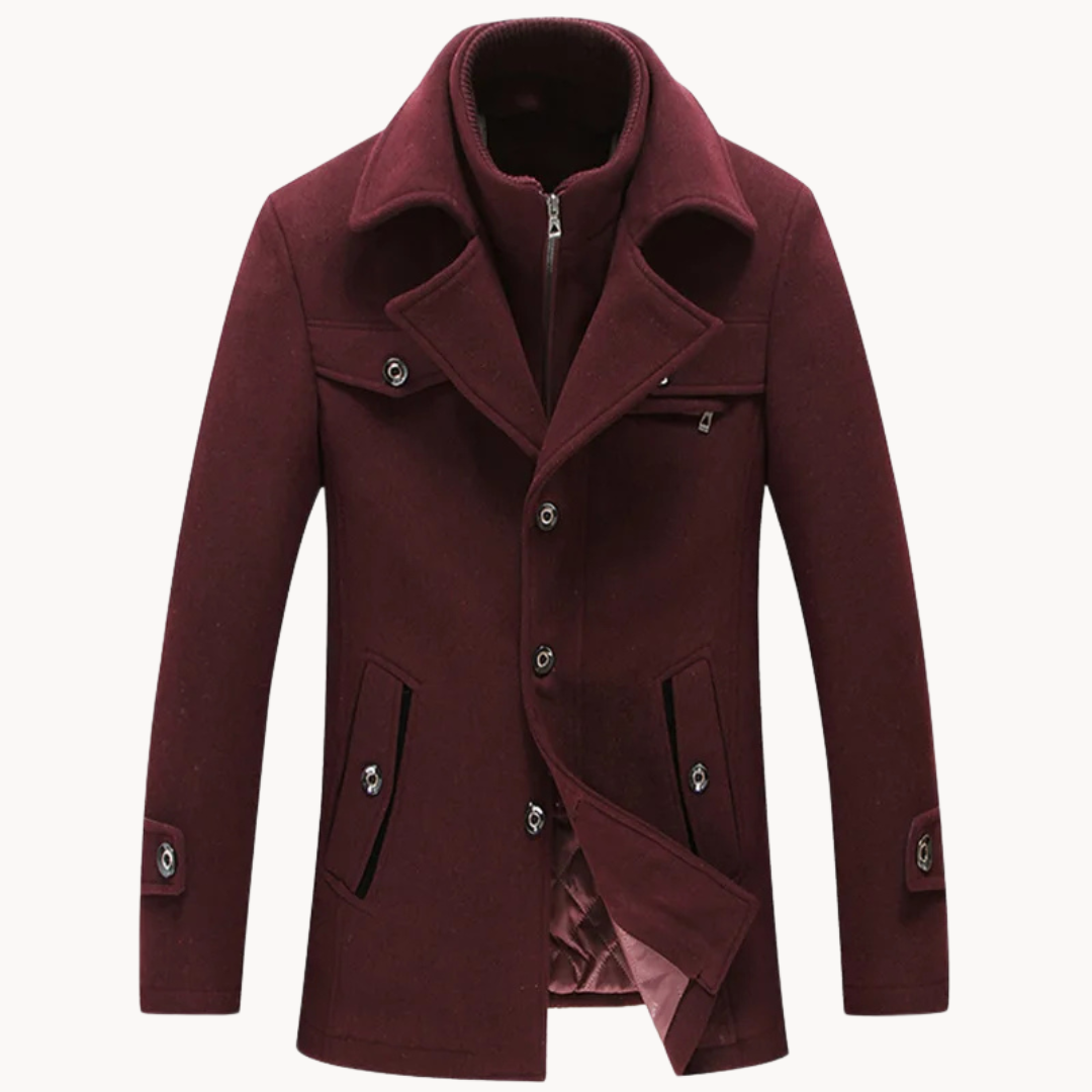 Men's Wool Blend Single-Breasted Coat