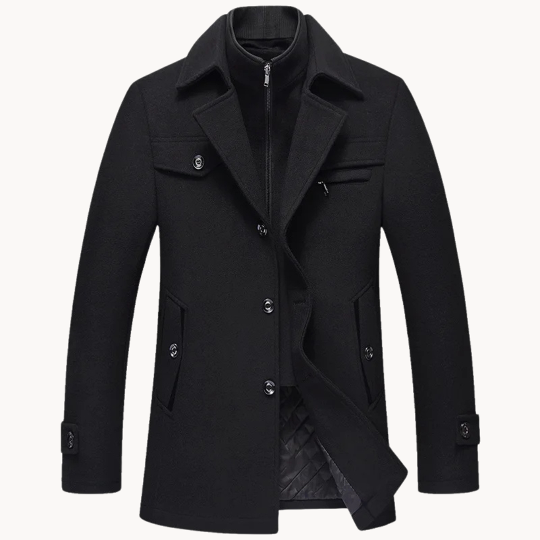 Men's Wool Blend Single-Breasted Coat