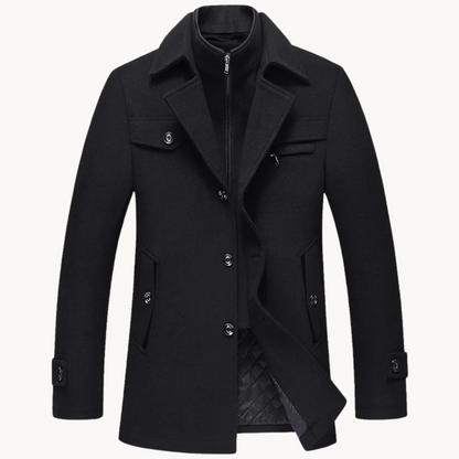 Men's Wool Blend Single-Breasted Coat