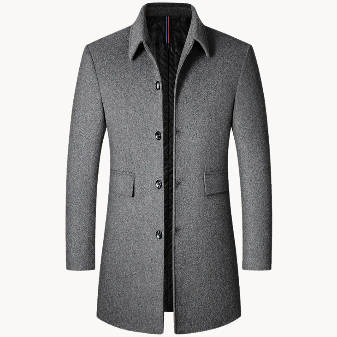 Men's Wool Blend Single-Breasted Coat